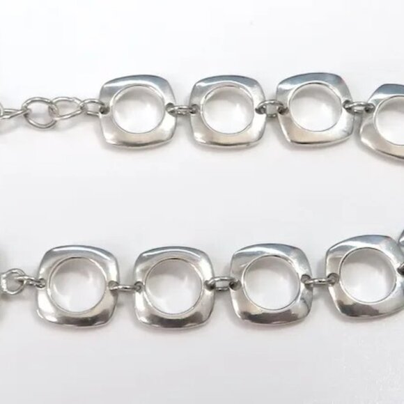 Vintage Tiffany & Co. Sterling Silver Cushion Square Link Toggle Bracelet - Picture 8 of 10